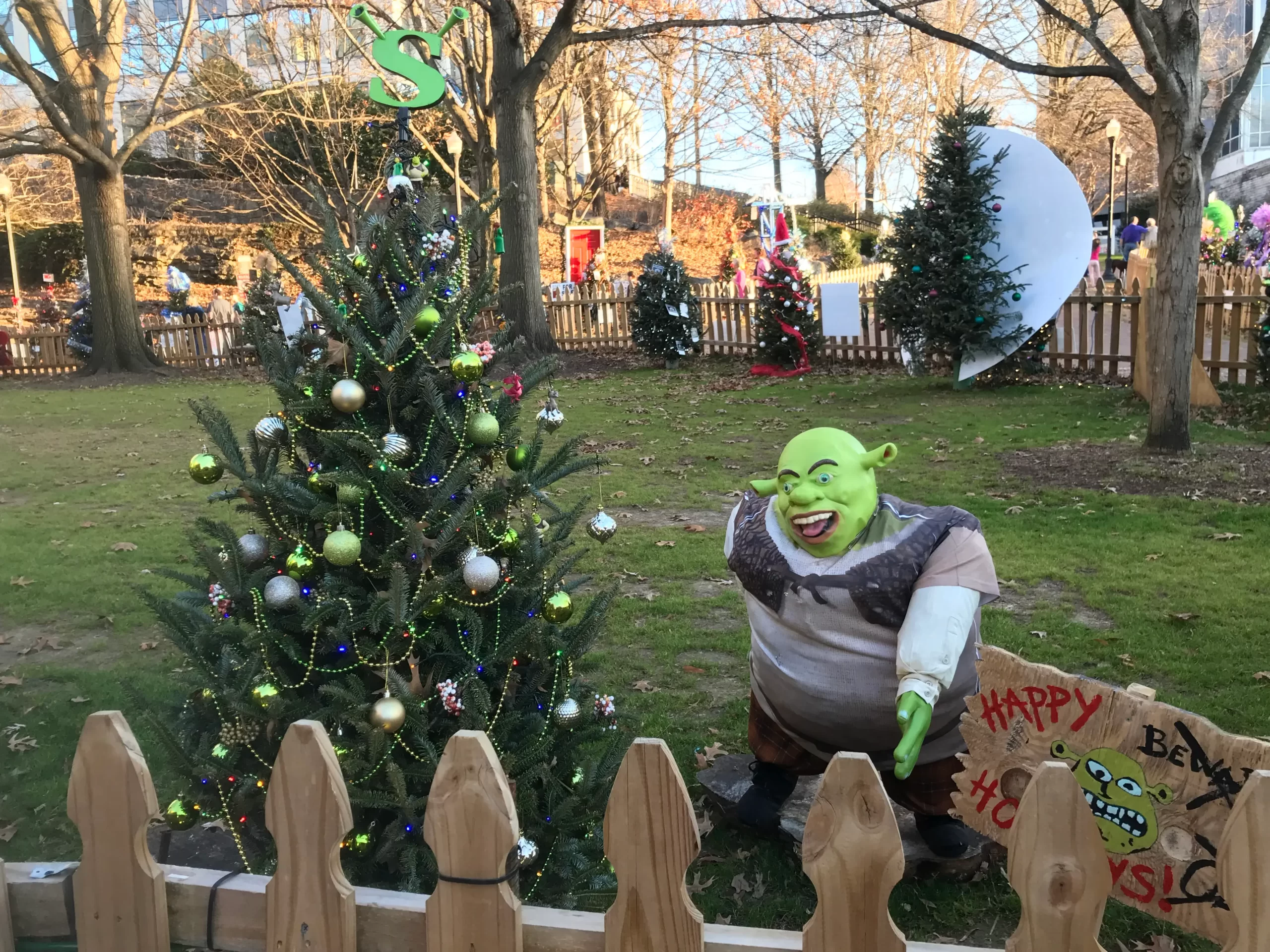 Sponsored Tree with Shrek Theme at Big Spring Park