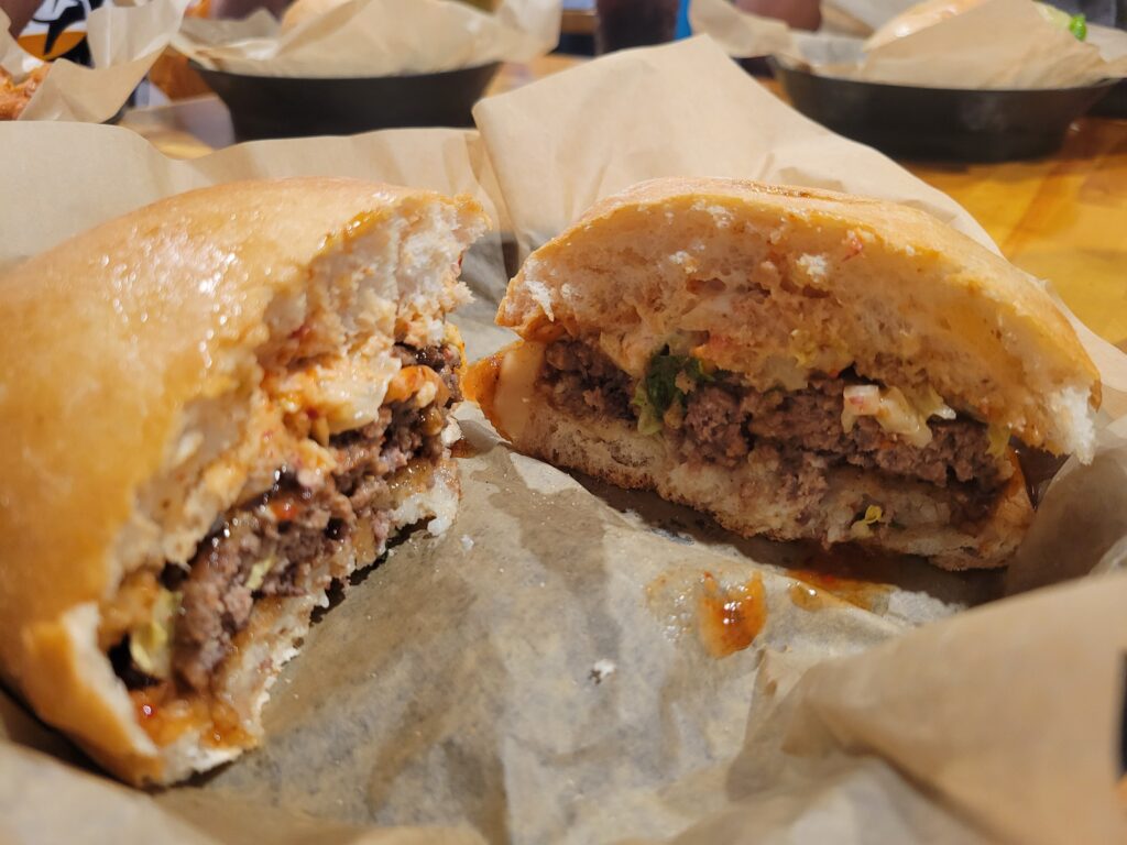 Bulgogi burger Cross Section