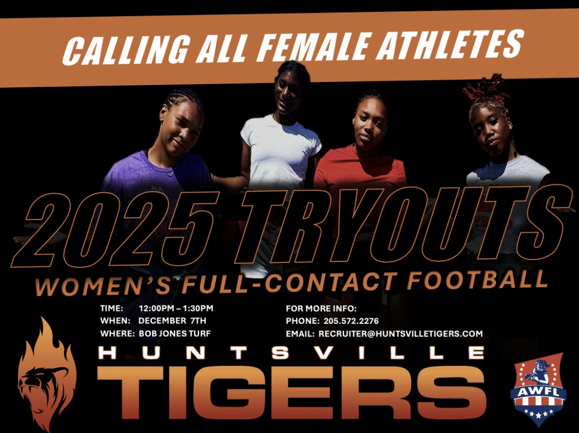 Huntsville Tigers Women’s Tackle Football Team hosts 2025 tryouts