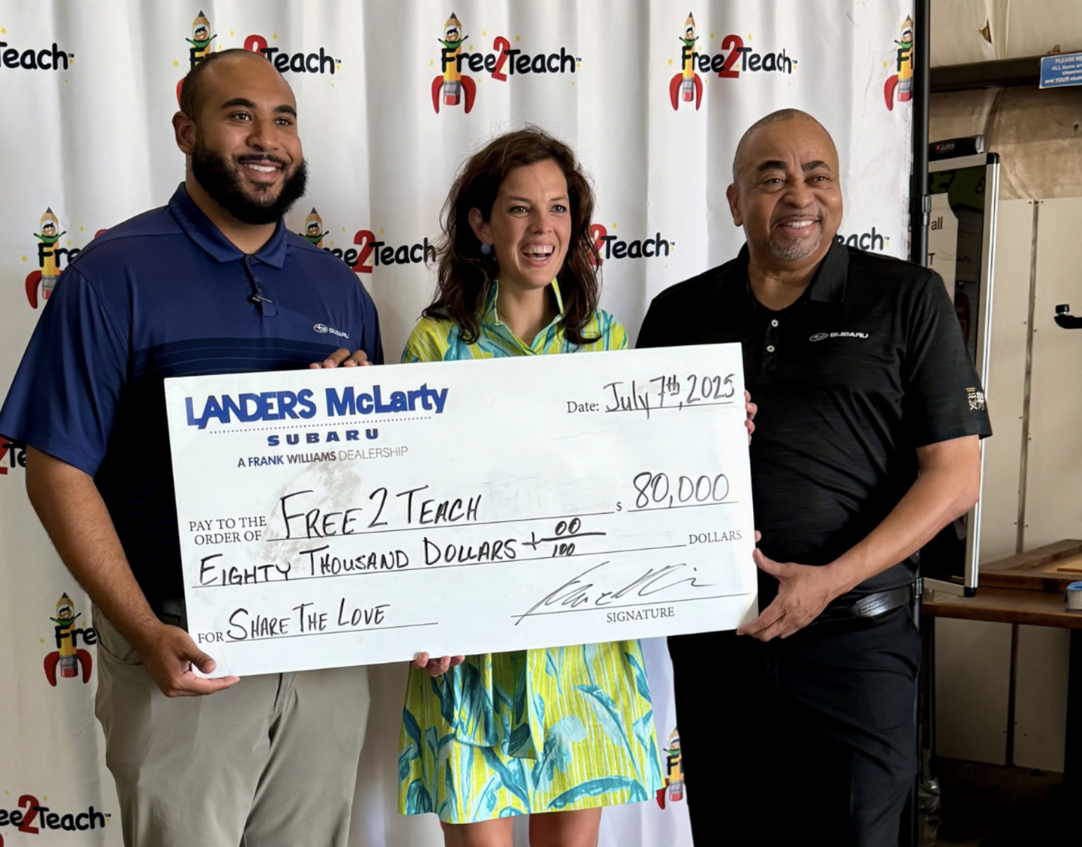 Free 2 Teach celebrates major donation, second-largest in its history